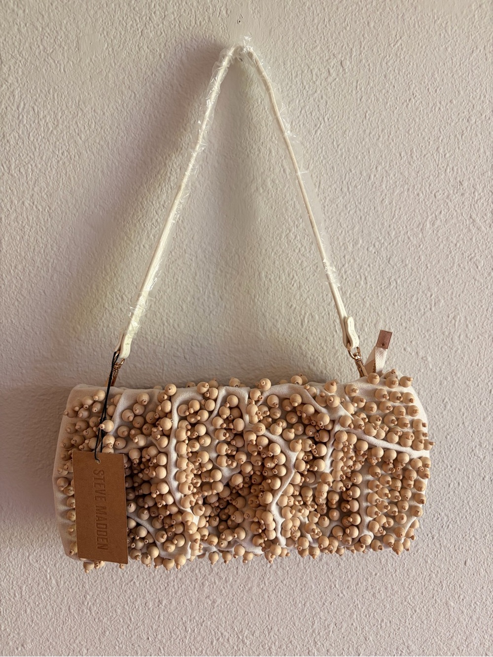 Steve Madden Cream Beaded Shoulder Bag